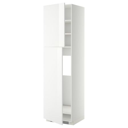 Высокий шкаф для холодильника/2дверцы, белый/Рингульт белый 60x60x220 см IKEA METOD МЕТОД 692.330.64
