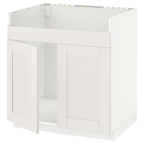 Напольный шкаф для двойной мойки ХАВСЕН, белый/Сэведаль белый 80x60 см IKEA METOD МЕТОД 192.803.12 - схема-чертеж с размерами