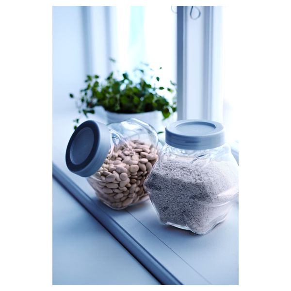 Банка с крышкой, стекло/цвет алюминия 1.8 л IKEA FÖRVAR ФОРВАР 903.723.74 - фото 3