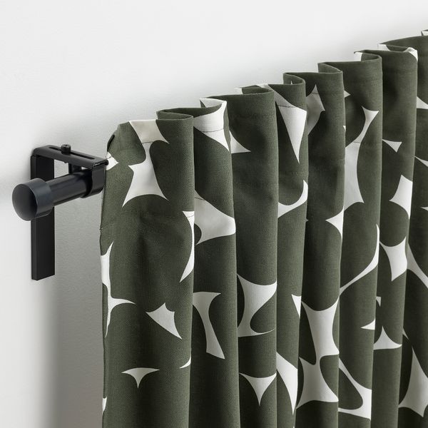 Гардины, 2 шт., 145x300 см, белый, темно-зеленый IKEA ROSENANEMON 905.401.55 - фото 6