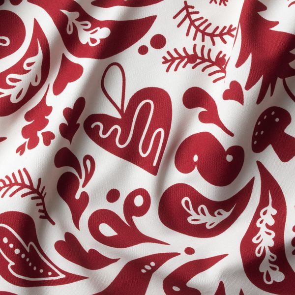 Ткань, белый, красный, 150 см IKEA ВИНТЕР 2019 404.473.86 - схема-чертеж с размерами