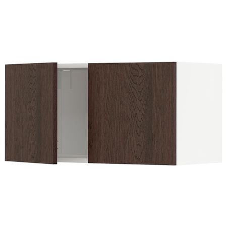 Навесной шкаф с 2 дверцами, белый/Синарп коричневый 80x40 см IKEA METOD МЕТОД 194.046.52