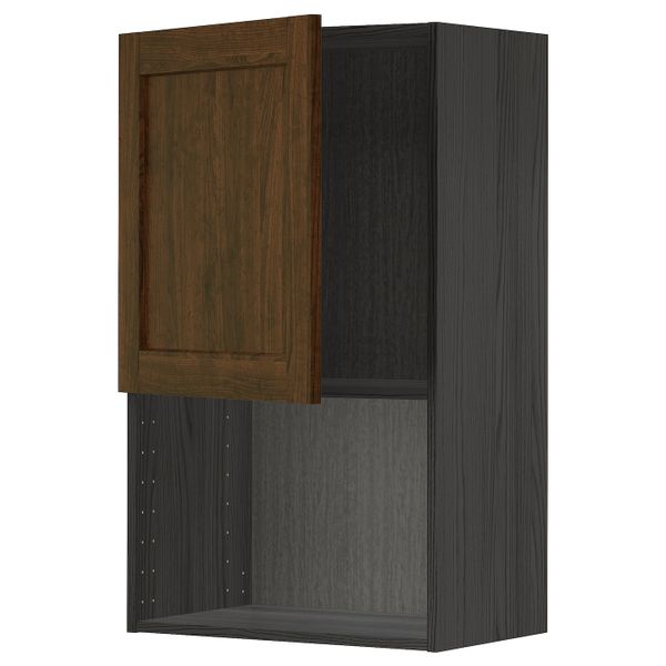 Навесной шкаф для СВЧ-печи, черный/Эдсерум коричневый 60x100 см IKEA МЕТОД 292.268.43 - схема-чертеж с размерами