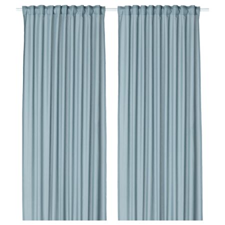 Гардины, 1 пара ВИВАН, голубой (145x300 см)