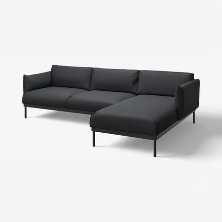 ÄPPLARYD 3-местный диван с козеткой - Gunnared черный/серый