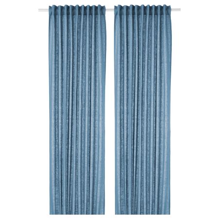 Гардины, 1 пара, синий 145x300 см IKEA AINA АЙНА 103.705.76
