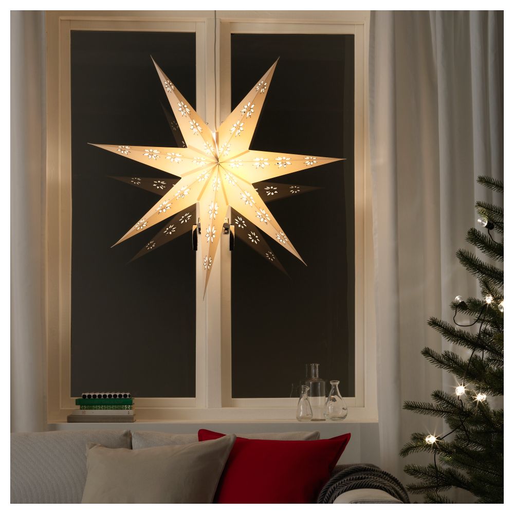 Абажур для подвесного светильника СТРОЛА, белый, снежинки - фото 1