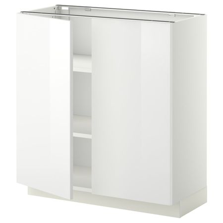 Напольный шкаф с полками/2дверцами, белый/Рингульт белый 80x37 см IKEA METOD МЕТОД 394.461.37