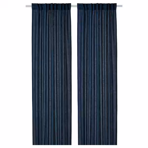 DYTÅG Гардины, 2 шт. - темно-синий/с лентой 145x300 см - фото 1