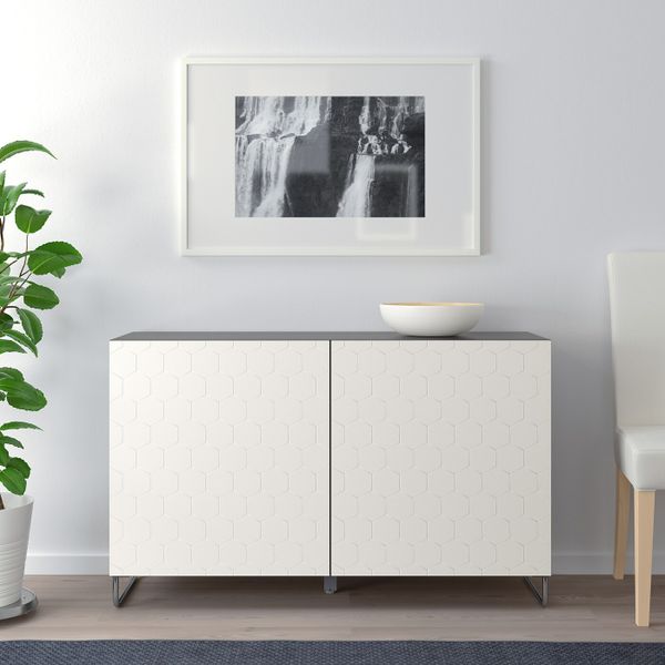 Комбинация для хранения с дверцами, черно-коричневый/вассвикен/суларп белый 120x40x74 см IKEA БЕСТО 192.669.43 - фото 3