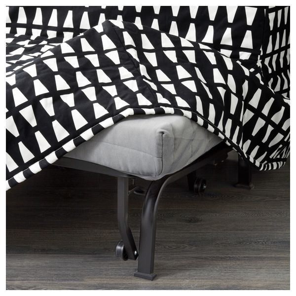 Диван-кровать 2-местная ЛИКСЕЛЕ ЛЁВОС, Эббарп черный/белый - фото 3