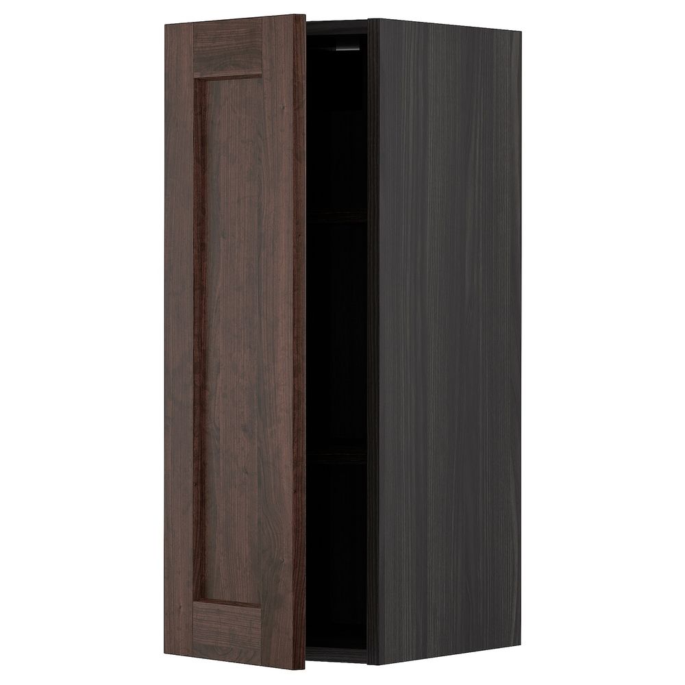 Шкаф навесной с полкой, черный/Эдсерум коричневый 30x80 см IKEA МЕТОД 593.021.85 - схема-чертеж с размерами