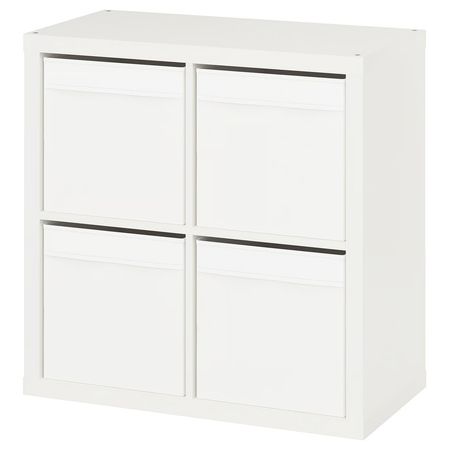 KALLAX Стеллаж - белый/ДРЁНА белый 77x39x77 см