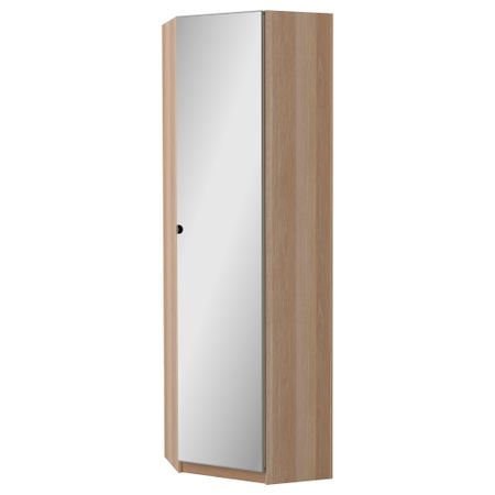 Гардероб угловой ПАКС, под беленый дуб, Викедаль зеркальное стекло