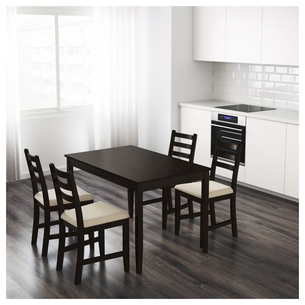 Стол ЛЕРХАМН, черно-коричневый (118x74 см) - фото 2