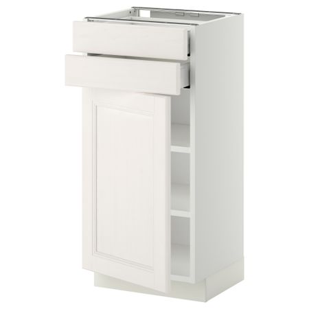 Напольный шкаф с дверцей, 2 ящиками МЕТОД / МАКСИМЕРА, белый, Лаксарби белый