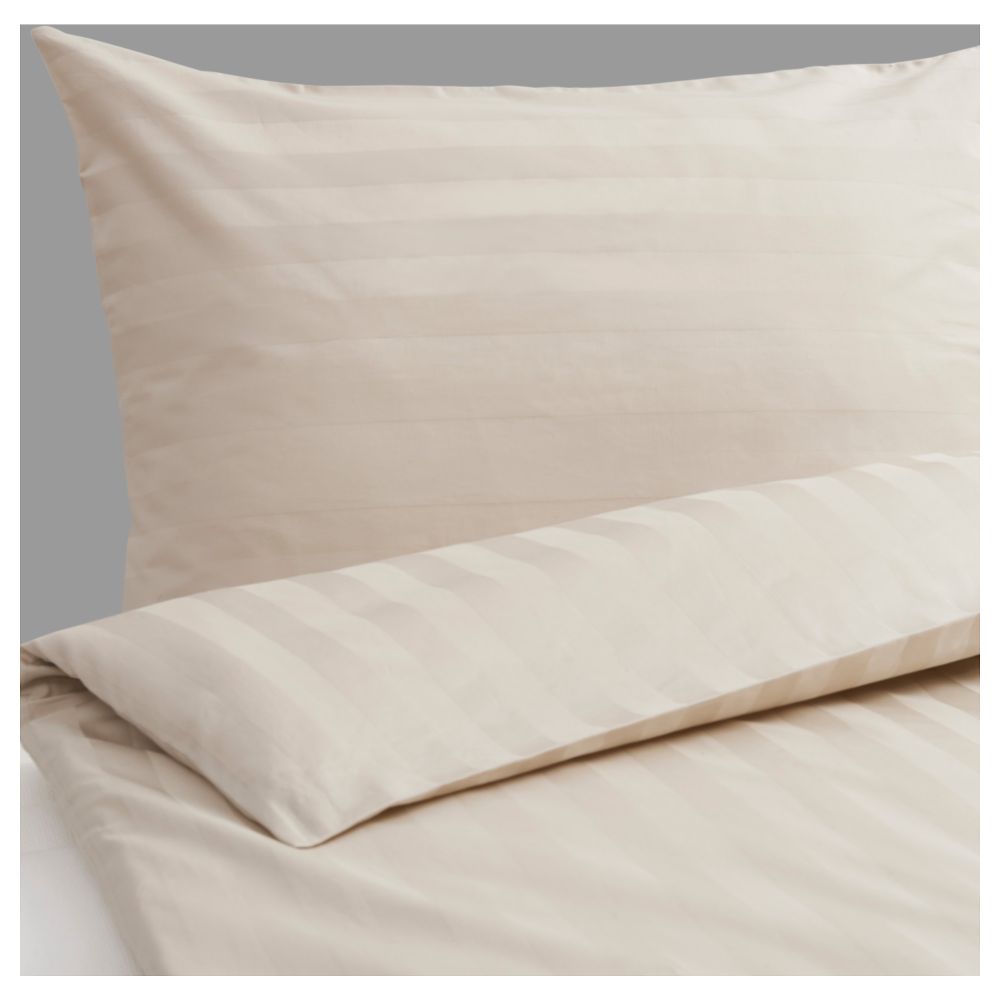 Пододеяльник и 2 наволочки СТРАНДГИЛЛЕН, полоска, бежевый (150x200/50x70 см) - фото 1
