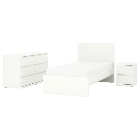 STORKLINTA Комплект мебели д/спальни, 3 предм. - белый 90x200 см