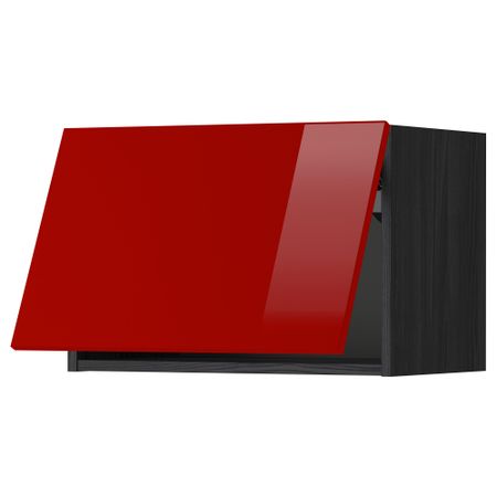 Горизонтальный навесной шкаф МЕТОД, черный, Рингульт красный