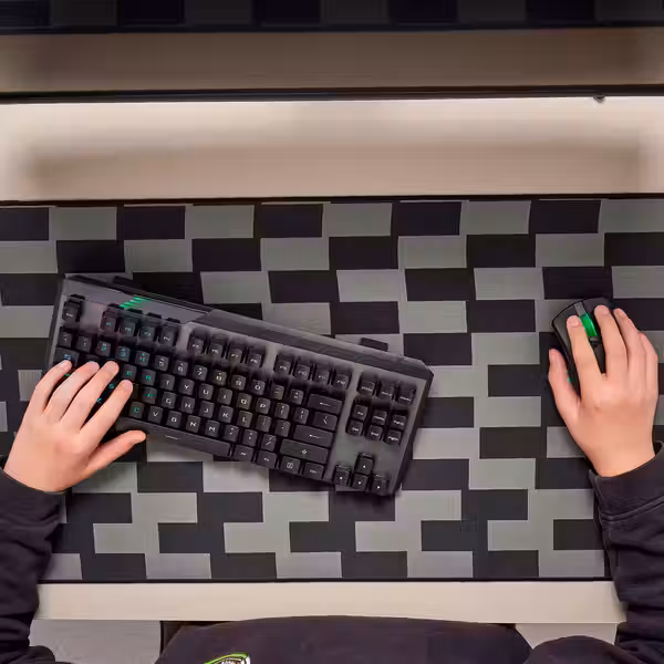 BLÅSKATA БЛОСКАТА Игровой коврик для мыши - чёрный/серый с рисунком 40x80 см - фото 5