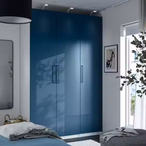 PAX / FYRUDDEN Гардероб, комбинация - белый/синий 150x60x236 см - фото 4