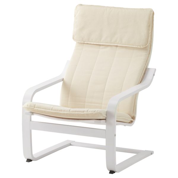 Кресло ПОЭНГ, белый, Ранста неокрашенный - фото 1