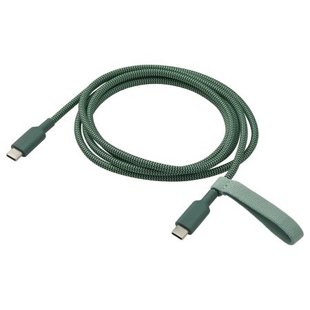 LILLHULT Кабель USB-C–USB-C - насыщенный зеленый 60 Вт/1.5 м