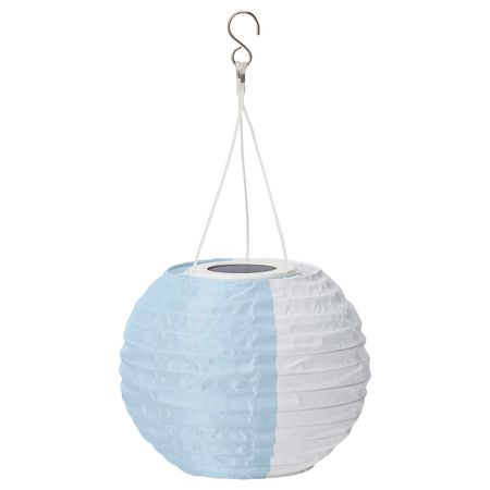 Подвесная светодиодная лампа, белый синий/для сада шаровидный 22 см IKEA SOLVINDEN СОЛВИДЕН 504.869.14