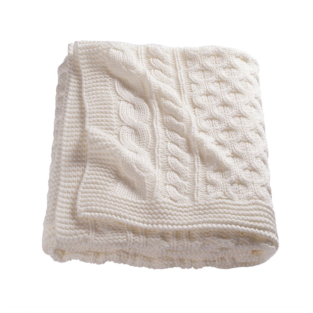 Плед, вязаный/белый с оттенком 120x180 см IKEA VIVIANNA ВИВИАННА 704.295.88 - фото 1