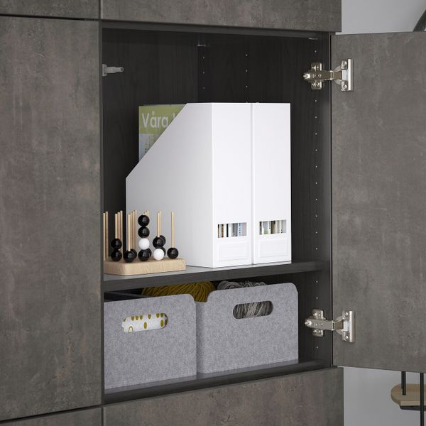 Комбинация для хранения с дверцами, черно-коричневый КЭЛЛЬВИКЕН/темно-серый под бетон 120x42x193 см IKEA BESTÅ БЕСТО 592.763.70 - фото 1