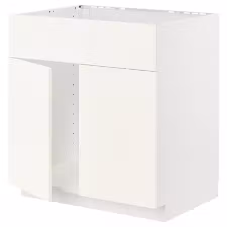 METOD Шкаф под мойку/2 двери/фасад - белый/Vallstena белый 80x60 см