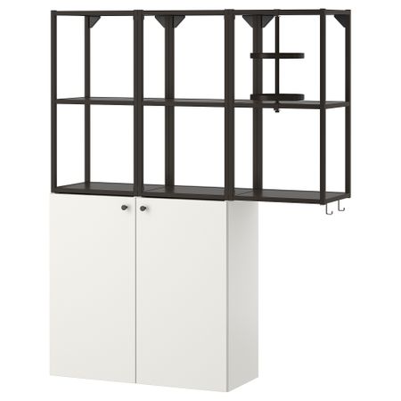 Комбинация для хранения, 120x32x150 см, антрацит, белый IKEA BEGIVENHET БЕГИВЕНХЕТ 793.314.55