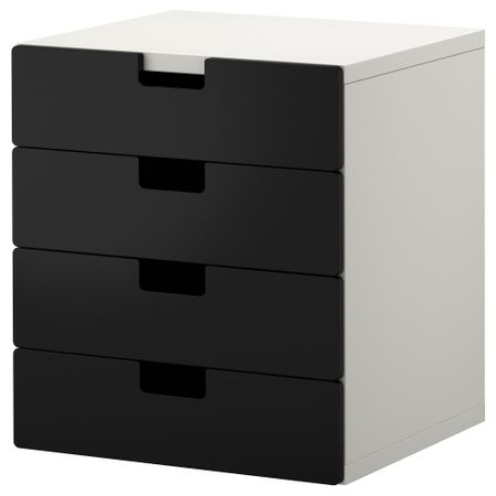 Комбинация для хранения с ящиками СТУВА, белый, черный (60x50x64 см)