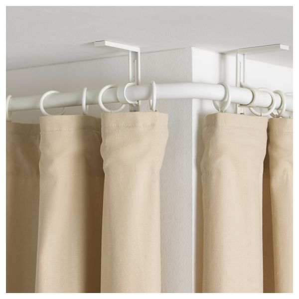 Угловое соединение гардинного карниза ХУГАД, белый - схема-чертеж с размерами