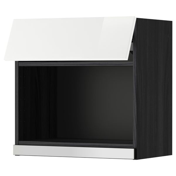 Навесной шкаф для СВЧ-печи МЕТОД, черный, Рингульт белый - схема-чертеж с размерами