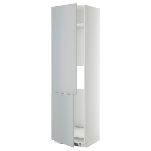 Высокий шкаф для холодильник, морозилки, 2дверцы, 60x60x220 см, белый, Veddinge серый IKEA METOD МЕТОД 099.252.28 - фото 1