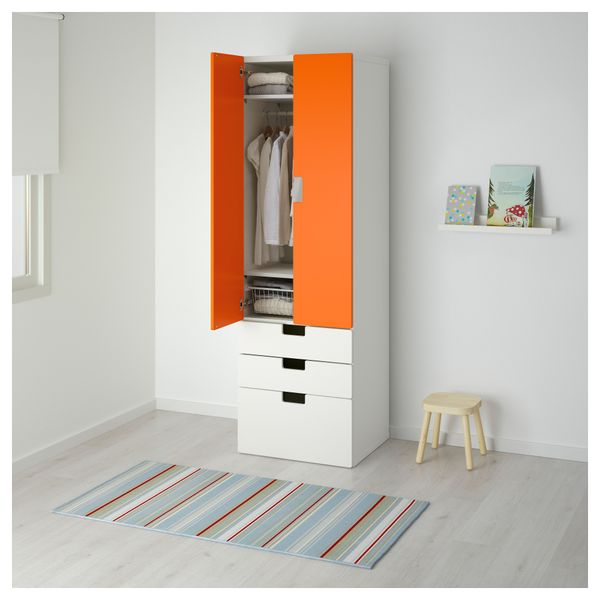 Комбинация для хранения с дверцами, ящиками СТУВА, белый, оранжевый (60x50x192 см) - фото 2