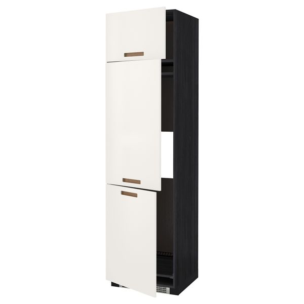 Высокий шкаф для холодильника или морозильника, с 3 дверями МЕТОД, черный, Мэрста белый - схема-чертеж с размерами