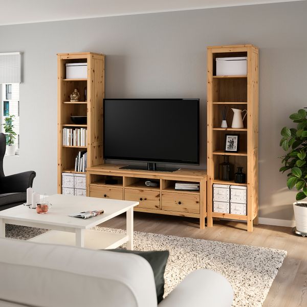 Шкаф для ТВ, комбинация, светло-коричневый 245x197 см IKEA HEMNES ХЕМНЭС 892.995.44 - фото 2