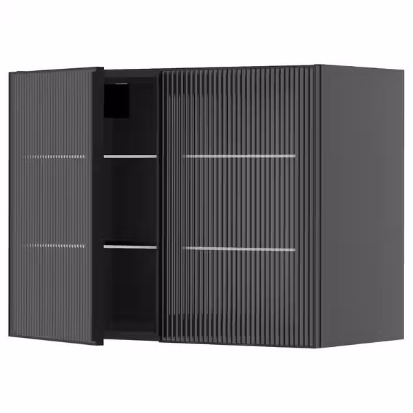 METOD Навесной шкаф/полки/2стеклян двери - фото 1