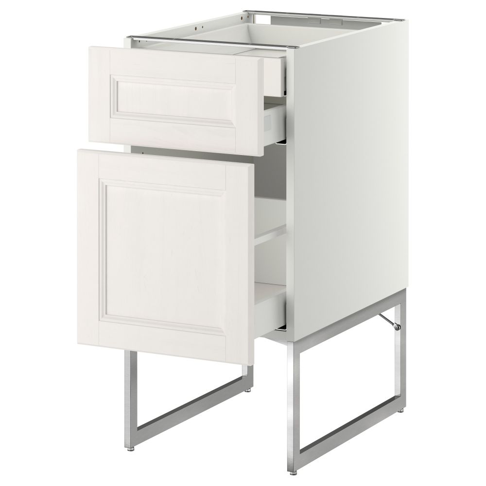 Напольный шкаф 2 фронтальных панели, 2 нижних,1 встроенный ящик МЕТОД / МАКСИМЕРА, белый, Лаксарби белый - схема-чертеж с размерами
