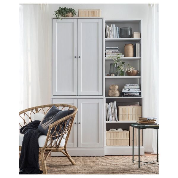 Комбинация для хранения, белый 142x47x212 см IKEA HAVSTA ХАВСТА 592.751.44 - фото 6