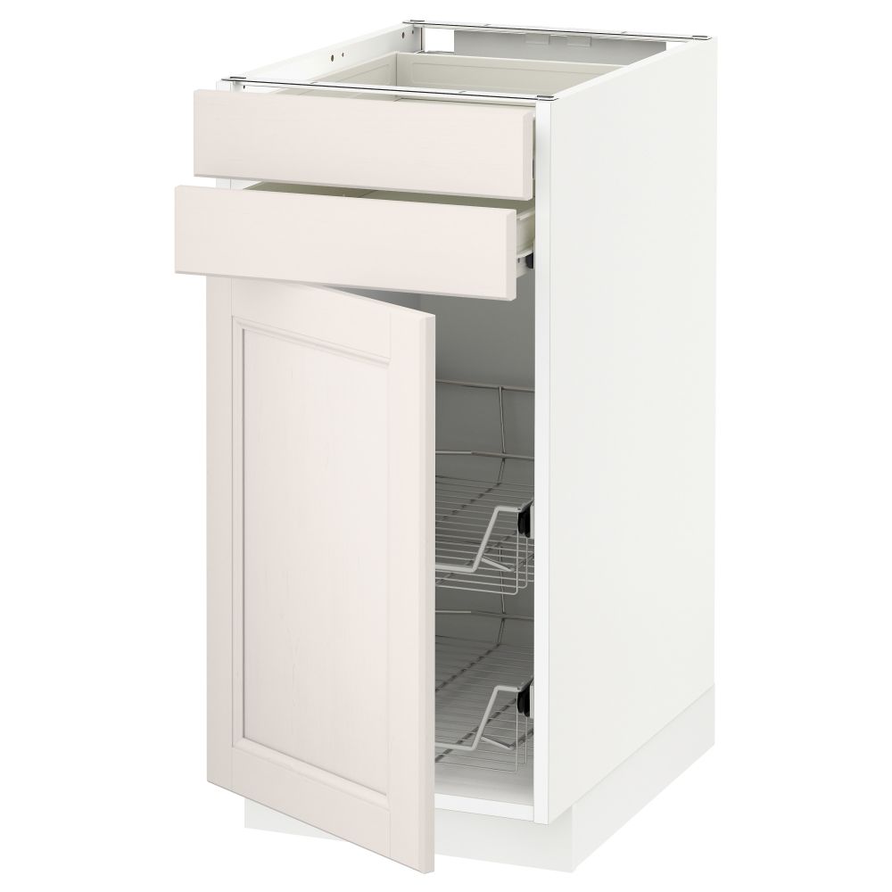 Напольный шкаф, дверца, 2 ящика, проволочных корзин МЕТОД / ФОРВАРА, белый, Лаксарби белый - схема-чертеж с размерами