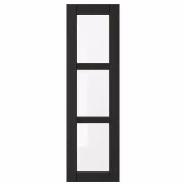 LERHYTTAN Стеклянная дверь - черная морилка 30x100 см - фото 1