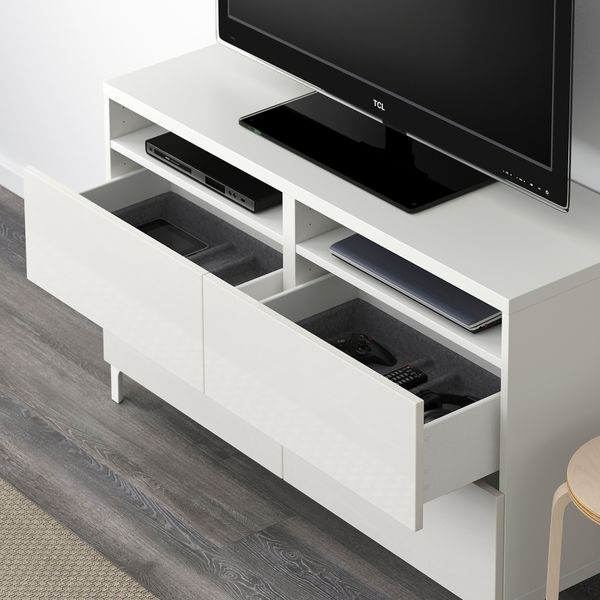 Тумба для ТВ с ящиками, 120x40x74 см, белый, Selsviken глянцевый, белый IKEA BESTÅ БЕСТО 391.939.41 - фото 4