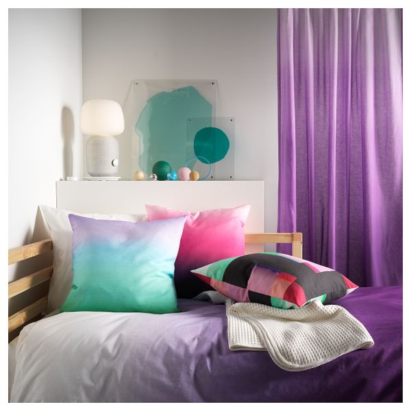 Гардины, 1 пара, сиреневый/белый 145x300 см IKEA STRANDTRIFT СТРАНДТРИФТ 004.472.65 - фото 2