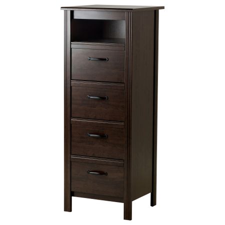 Комод с 4 ящиками БРУСАЛИ, коричневый (51x134 см)