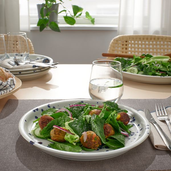 Тарелка, с рисунком, синий, 26 см IKEA SILVERSIDA 105.656.92 - схема-чертеж с размерами