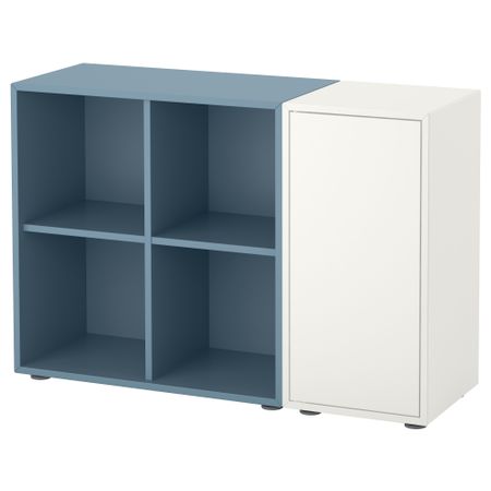 Комбинация шкафов с ножками ЭКЕТ, белый, голубой (105x35x72 см)