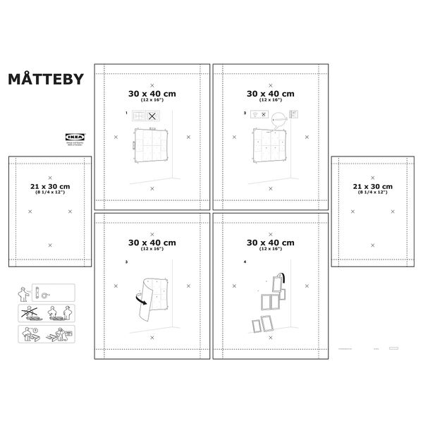 Стенной шаблон, 4 шт. МОТТЭБЮ - фото 1